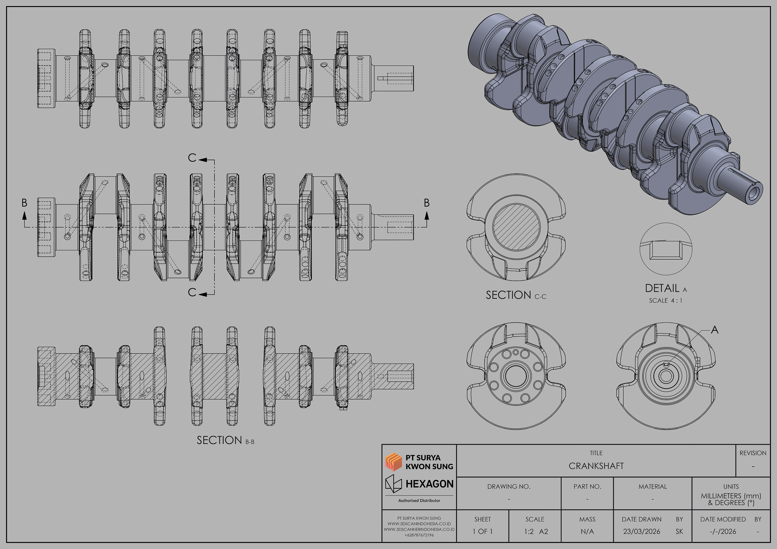 Crankshaft CAD Drawing